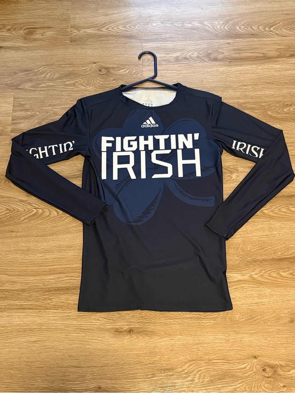Team Issued Notre Dame Under Armour Compression Long Sleeve Shirt